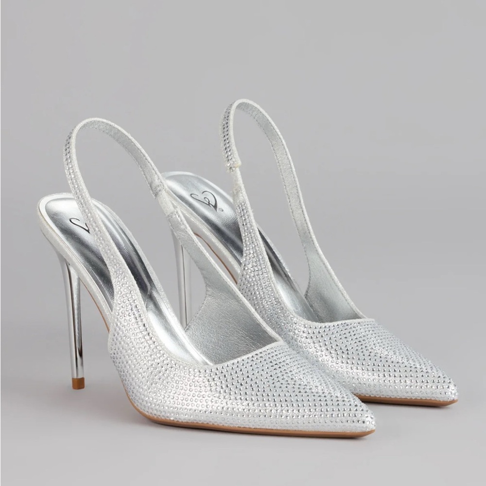 New! Windsor Glam Line Rhinestone Slingback Pumps size 6 - Picture 2 of 3